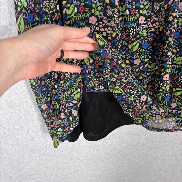 H&M Dress 6 Mini Floral Sheer Babydoll Coquette Skater Feminine Festival Cottage - Picture 4 of 10